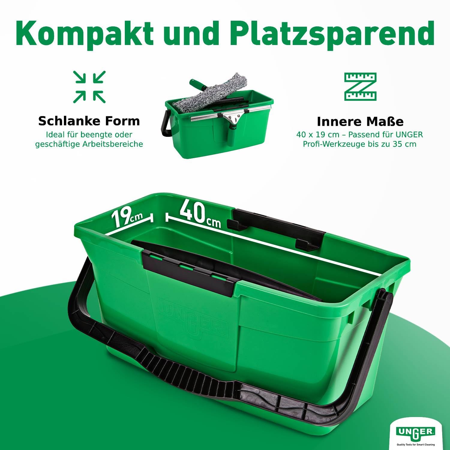 Unger Black Series QB12B Eimer 12 Liter mit Literskala