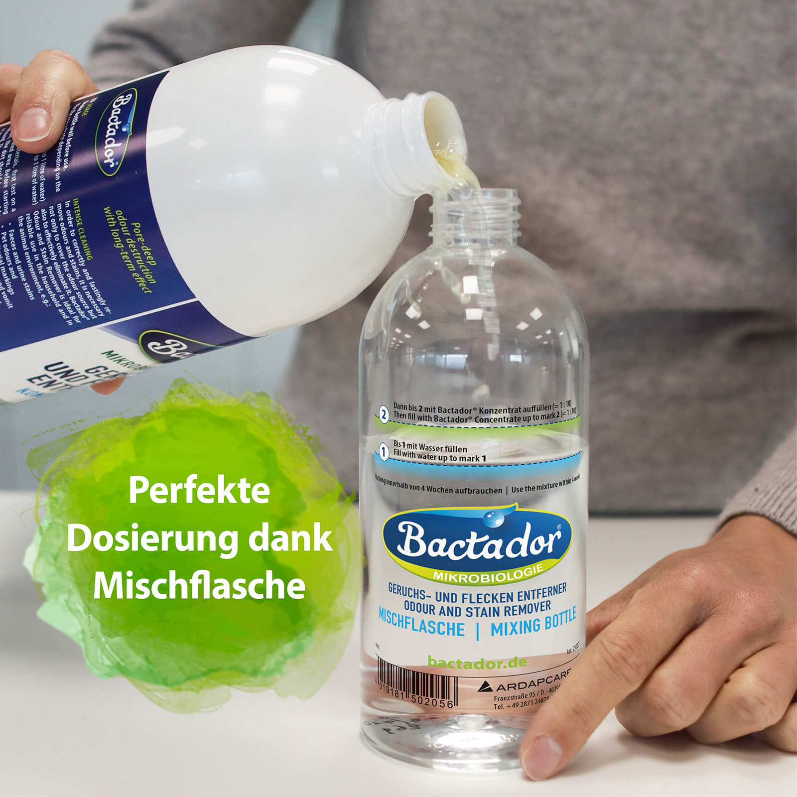 Bactador Geruchs- und Fleckenentferner Konzentrat 1L Set
