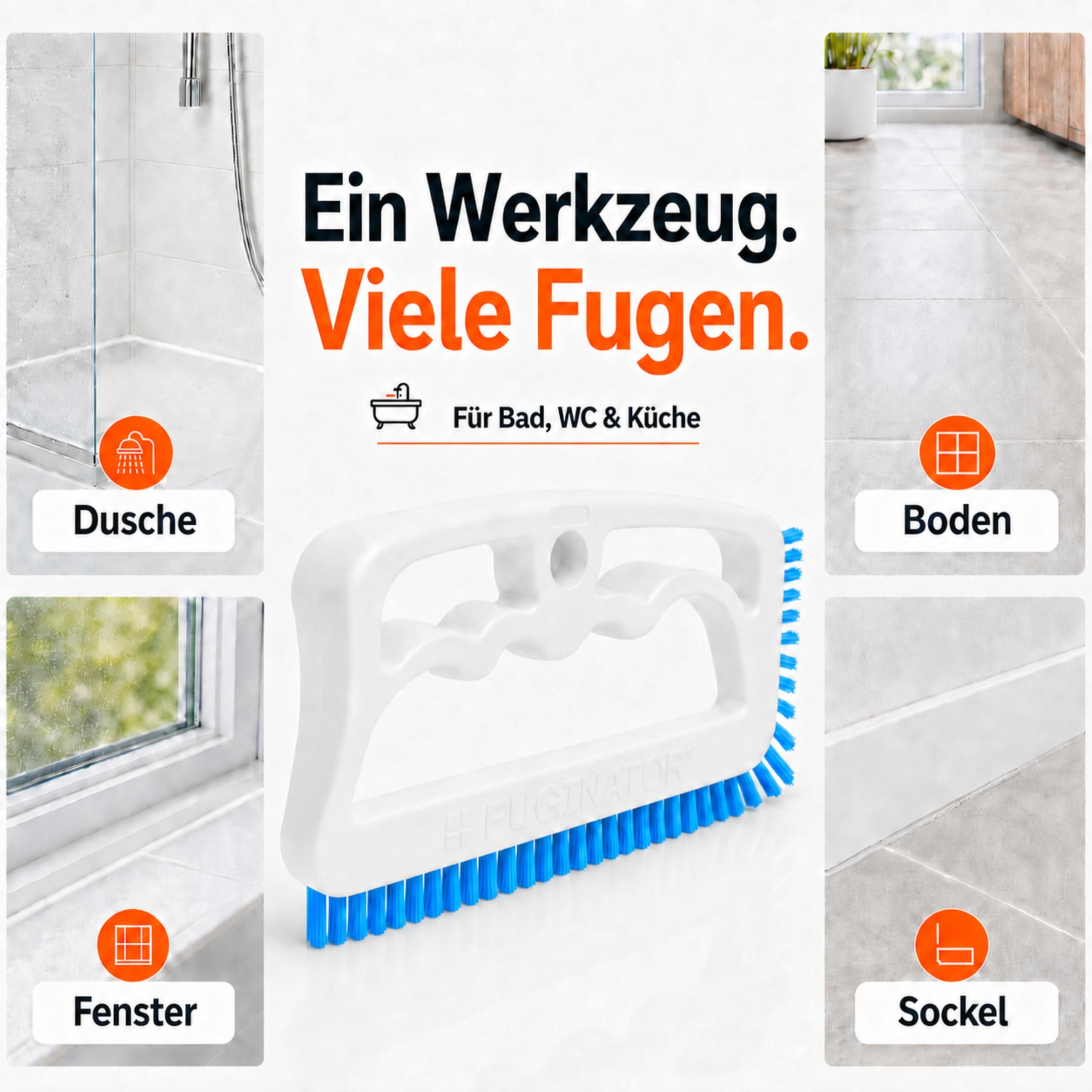 Fuginator Fugenbürste Blau für Fugen säurebeständig
