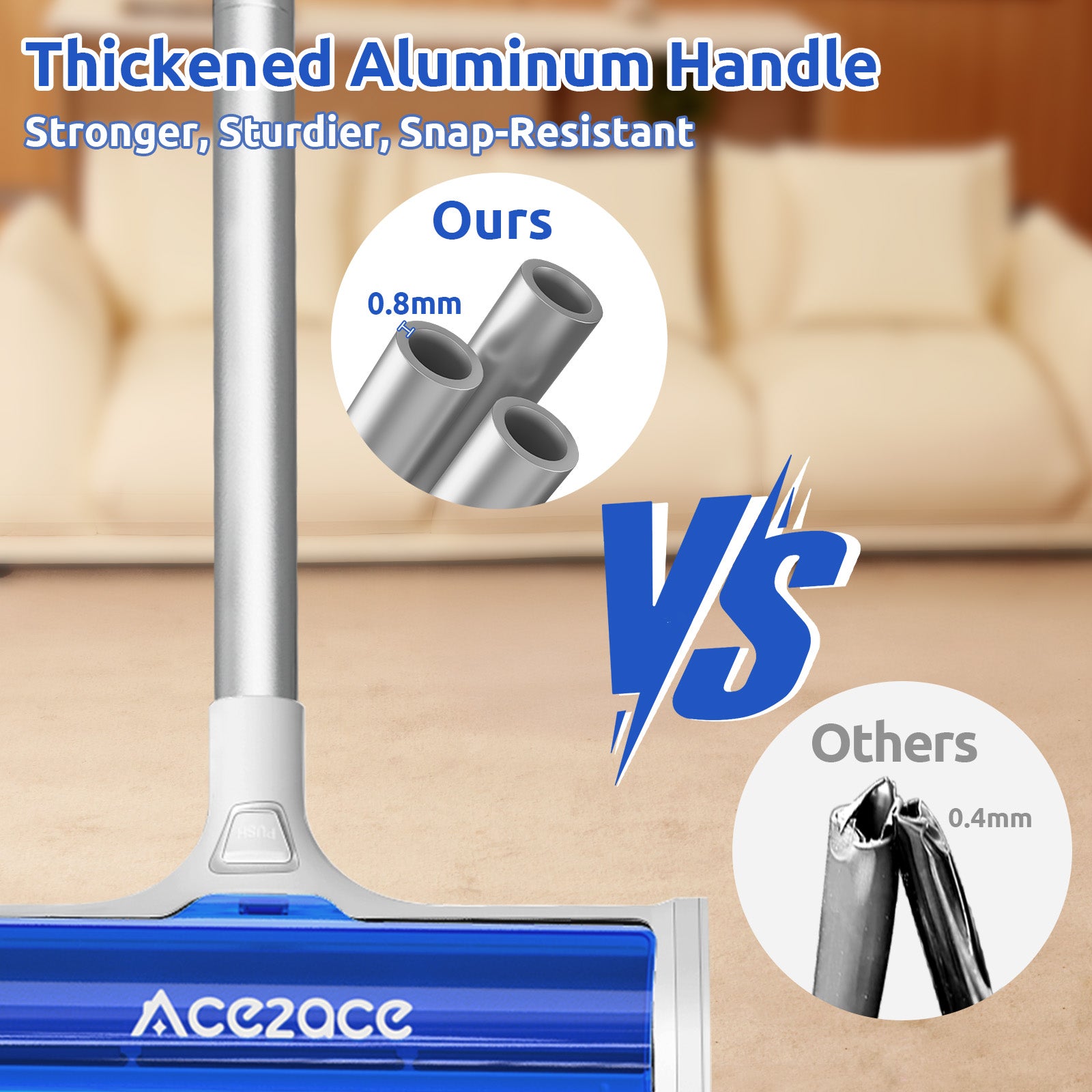 ACE2ACE A3 Pro Teppichrolle Blau Tierhaare 152 cm