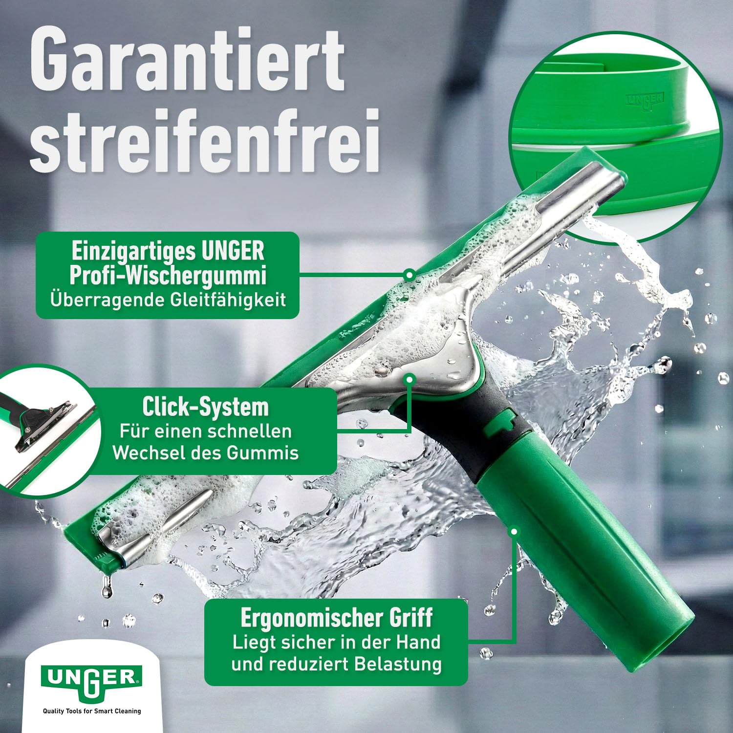 UNGER Black Series ErgoTec Complete Kit AK015 Fensterputzer Set 6in1