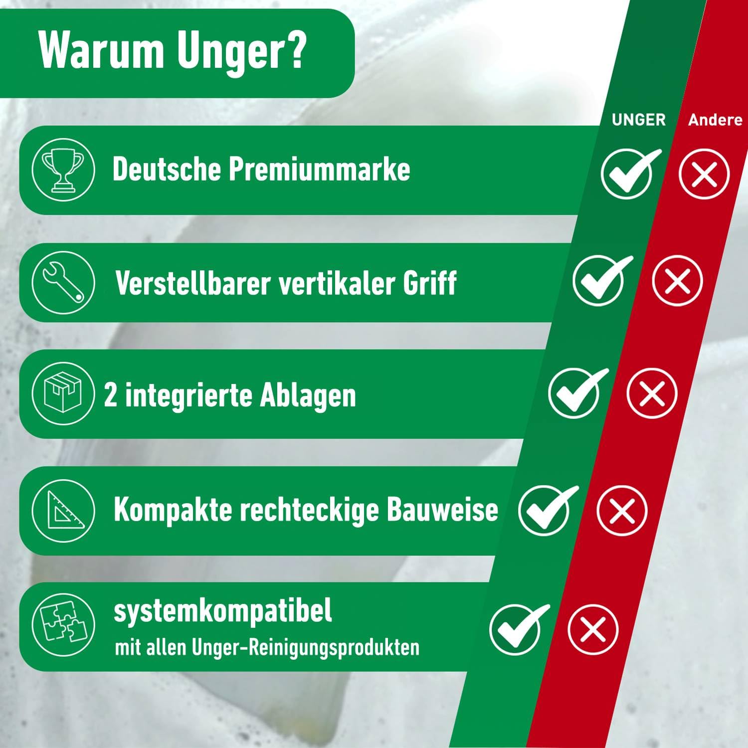 Unger Black Series QB12B Eimer 12 Liter mit Literskala