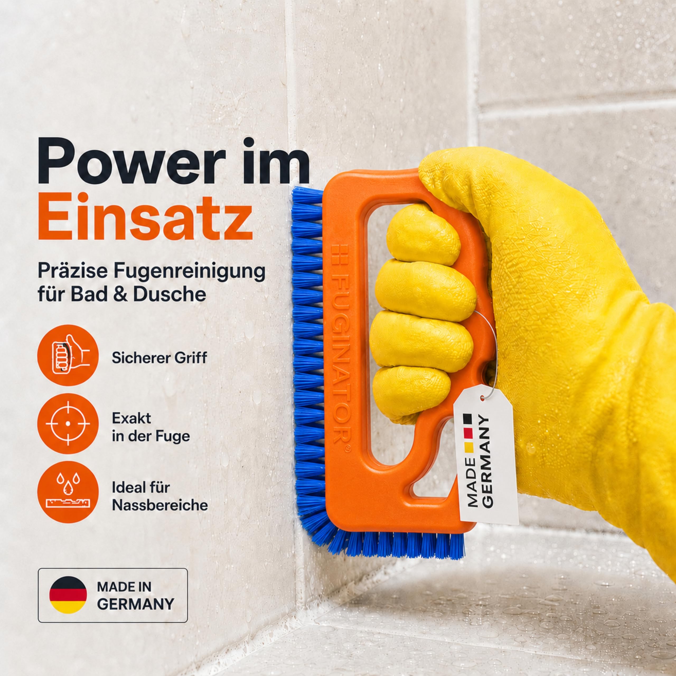 Fuginator Fugenbürste Bad Küche Blau patentiert