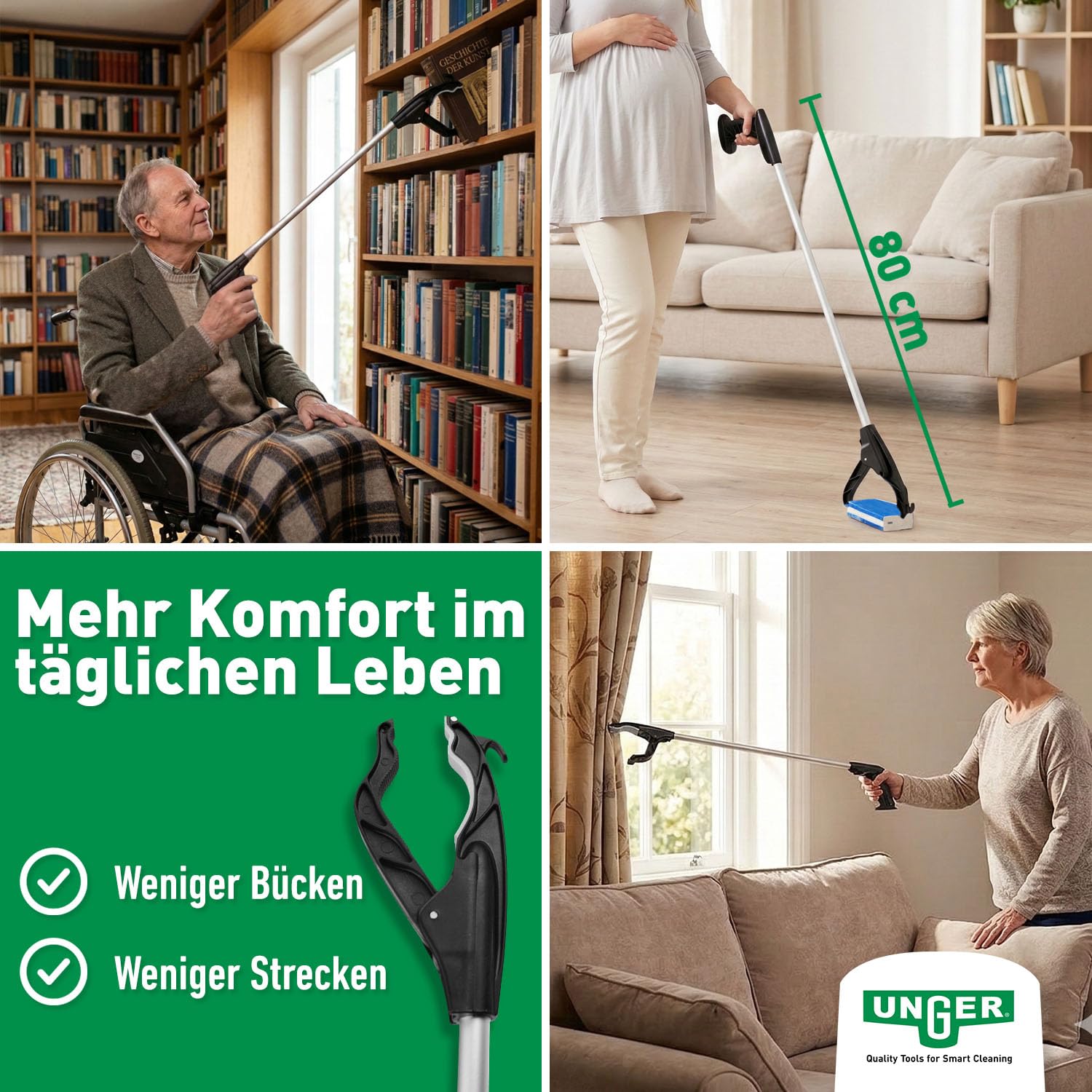 Unger Allzweckgreifer 80 cm Greifzange Magnet Haken Senioren