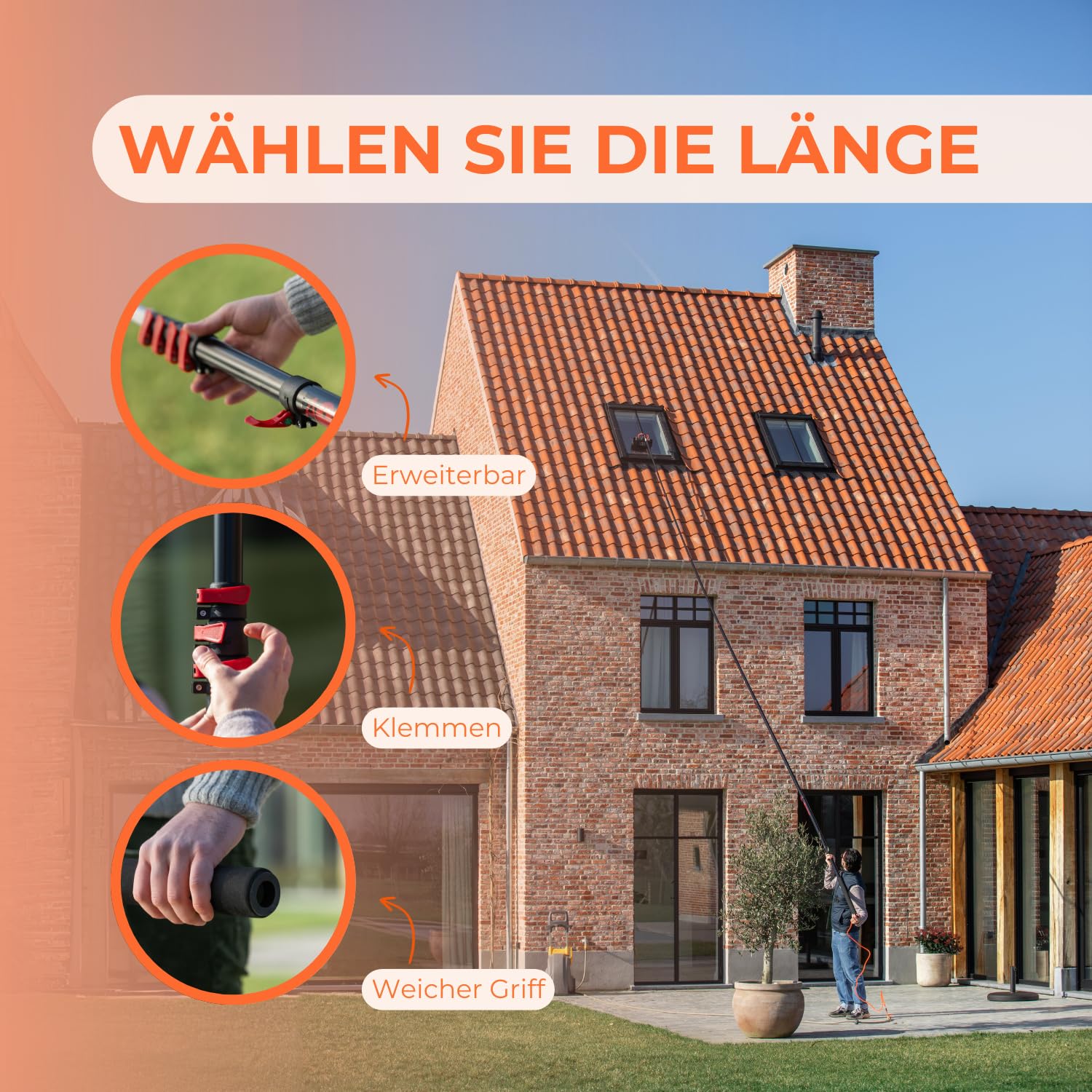 Aquascopic Silver Teleskopstange 3,6 m 2-in-1 Bürste Abzieher