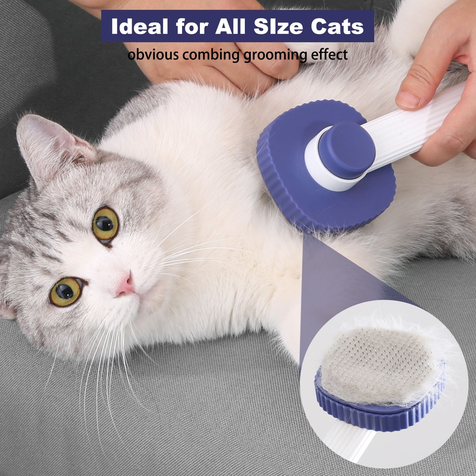 ACE2ACE Katzenbürste Edelstahl selbstreinigend Kurzhaar Langhaar