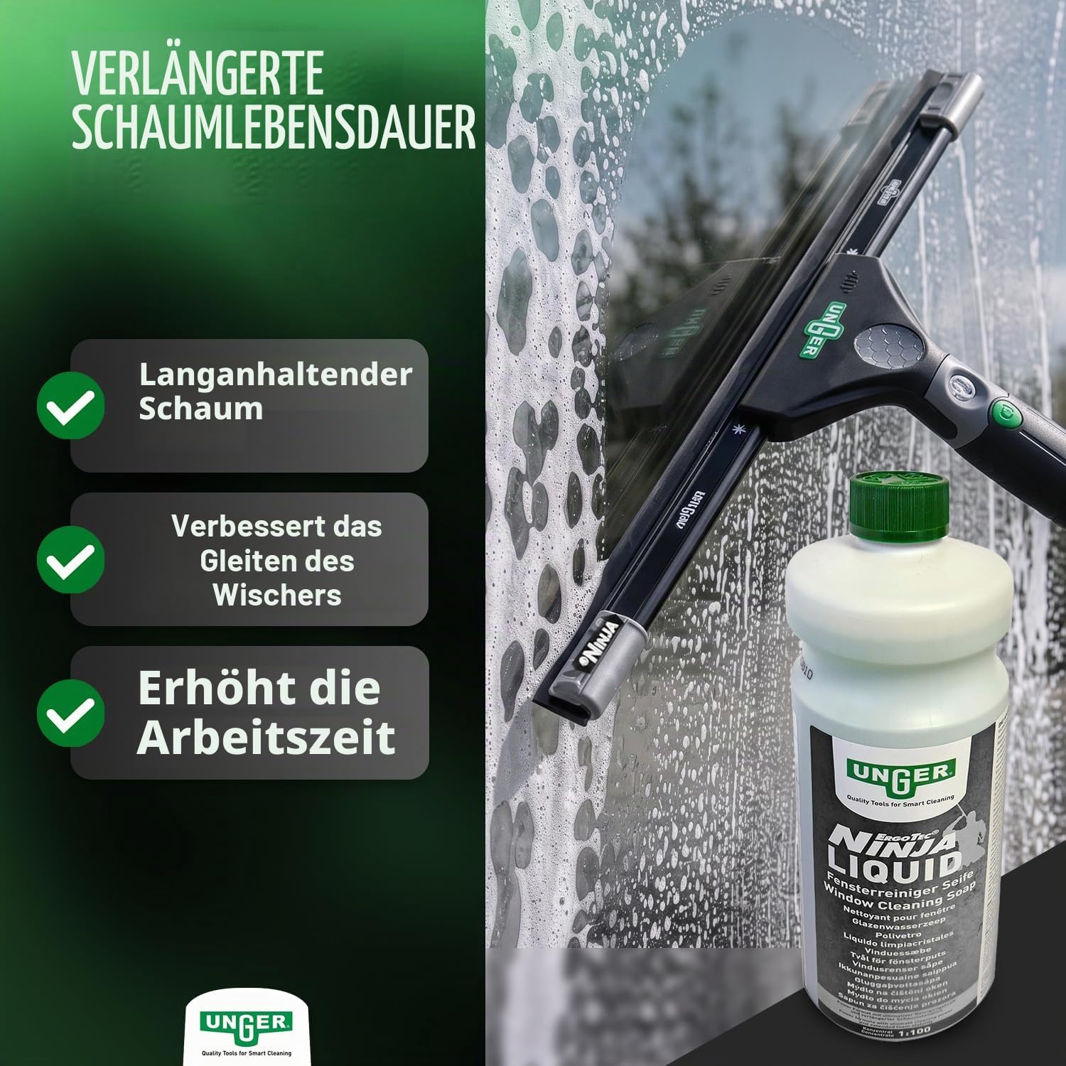 Unger Ninja Liquid Glasreiniger Konzentrat 1 L 1:100