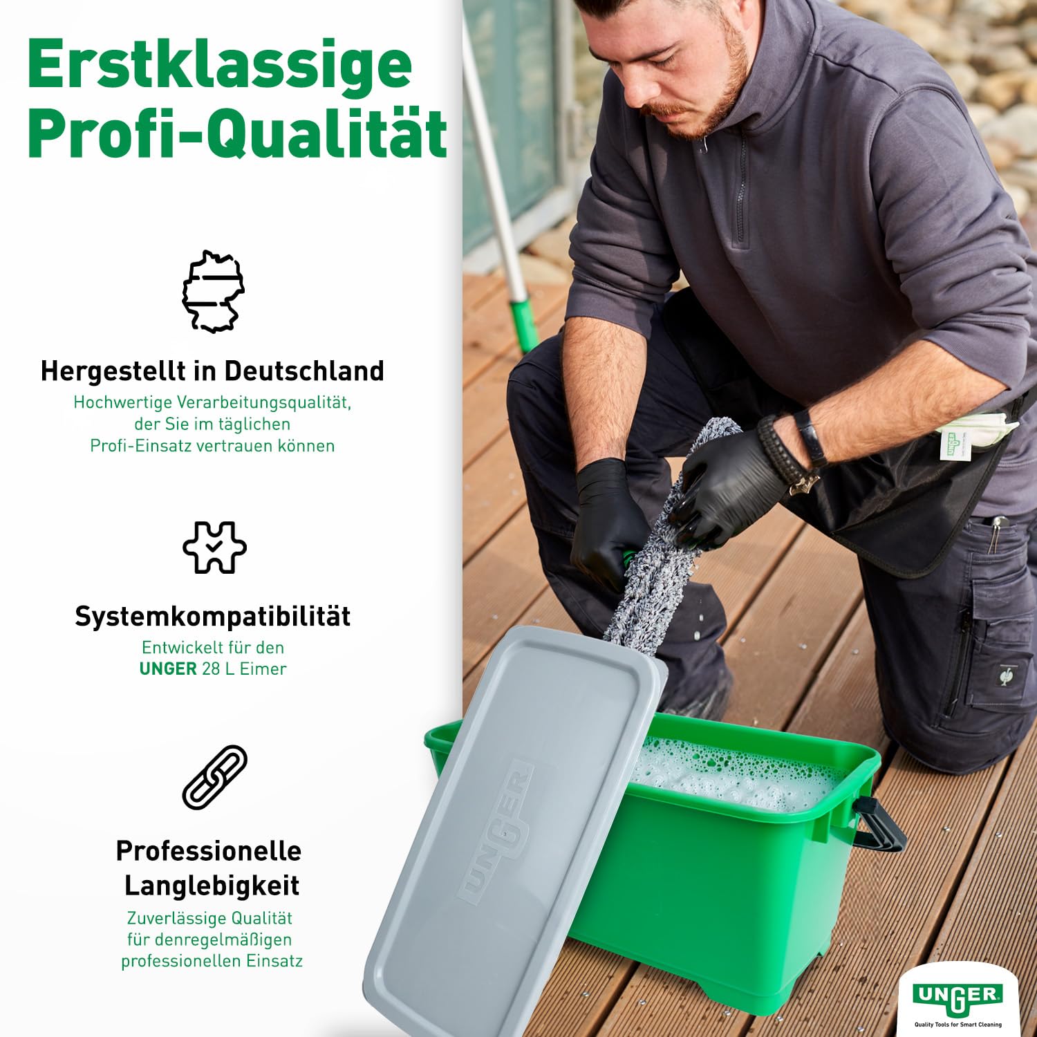 UNGER Black Series QB080 Eimerdeckel 28 L passgenau