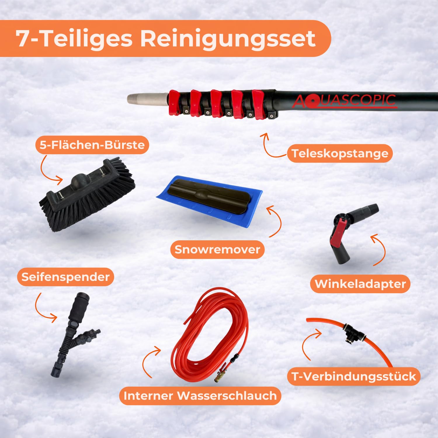 Aquascopic Silver Teleskopstange 8 m Duo Set Alu
