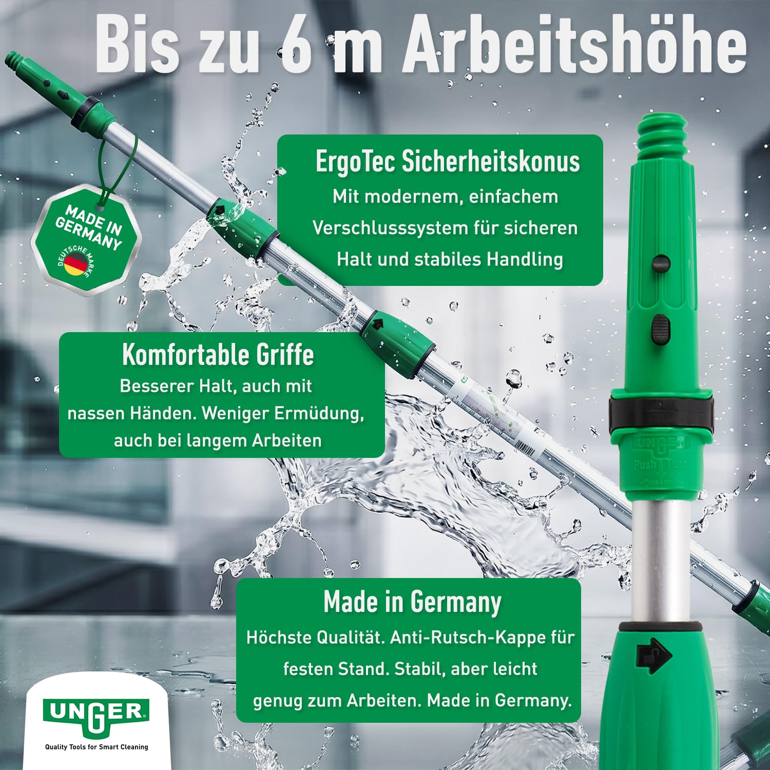 Unger AK130 Wintergarten Reinigungsset 6-teilig 6 m