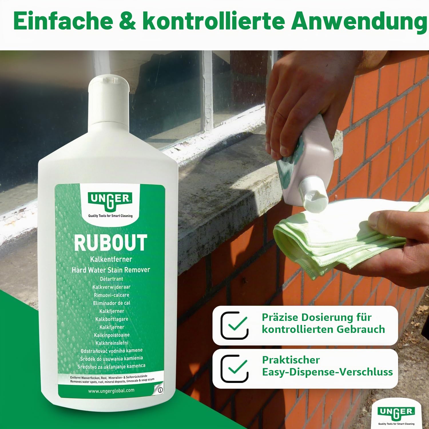 Unger RubOut Glas-Kalkentferner 0,5 L gegen Kalk