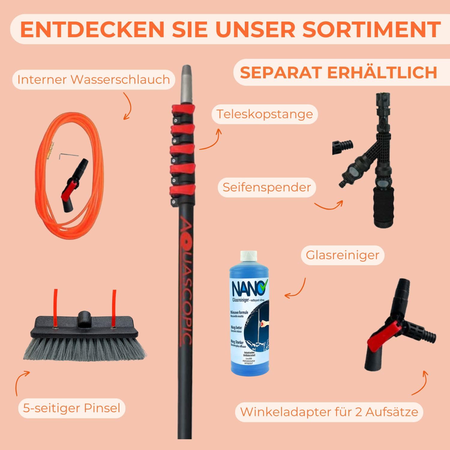 Aquascopic Nano Glasreiniger Konzentrat 1L streifenfrei
