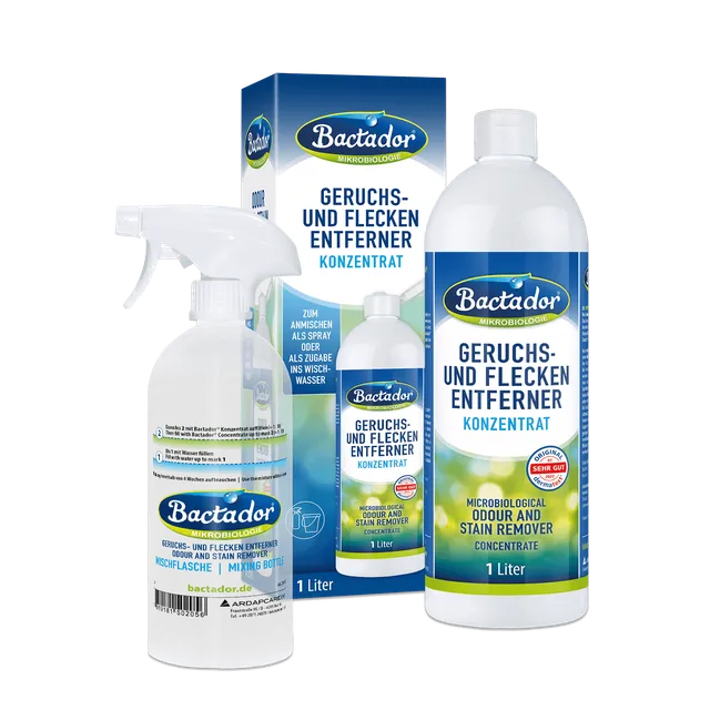 Bactador Geruchs- und Fleckenentferner Konzentrat 1L Set