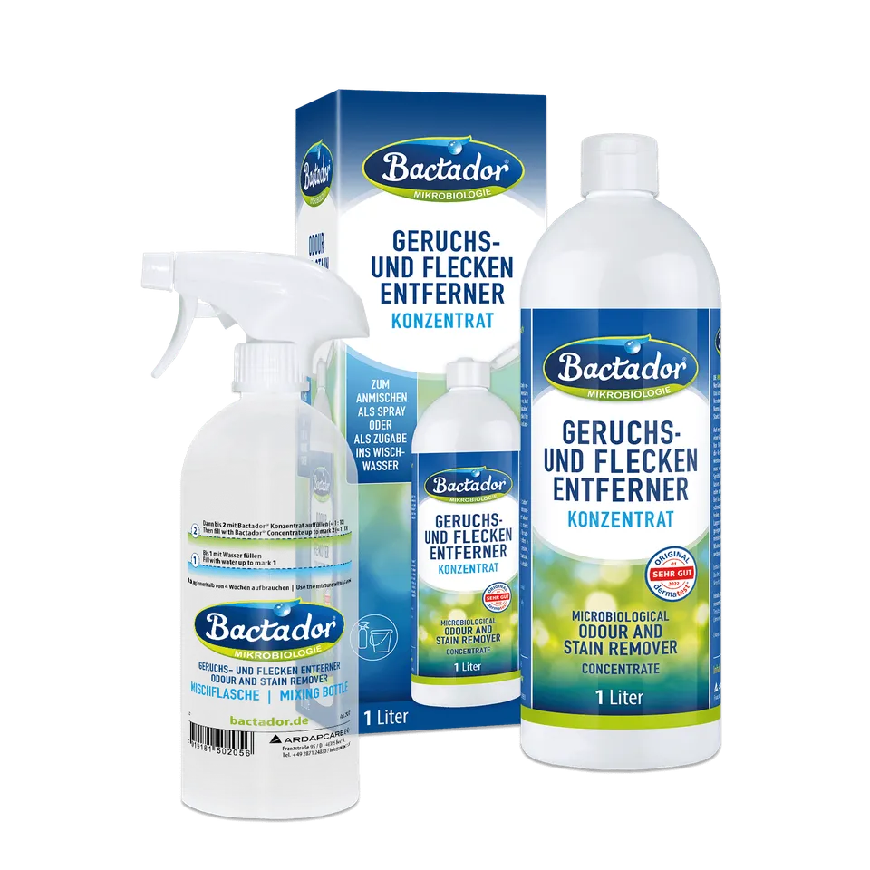 Bactador Geruchs- und Fleckenentferner Konzentrat 1L Set