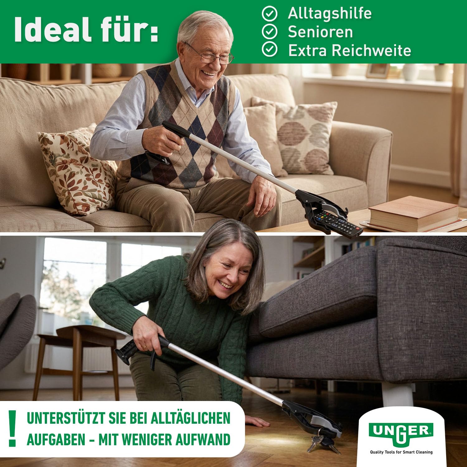 Unger Allzweckgreifer 80 cm Greifzange Magnet Haken Senioren