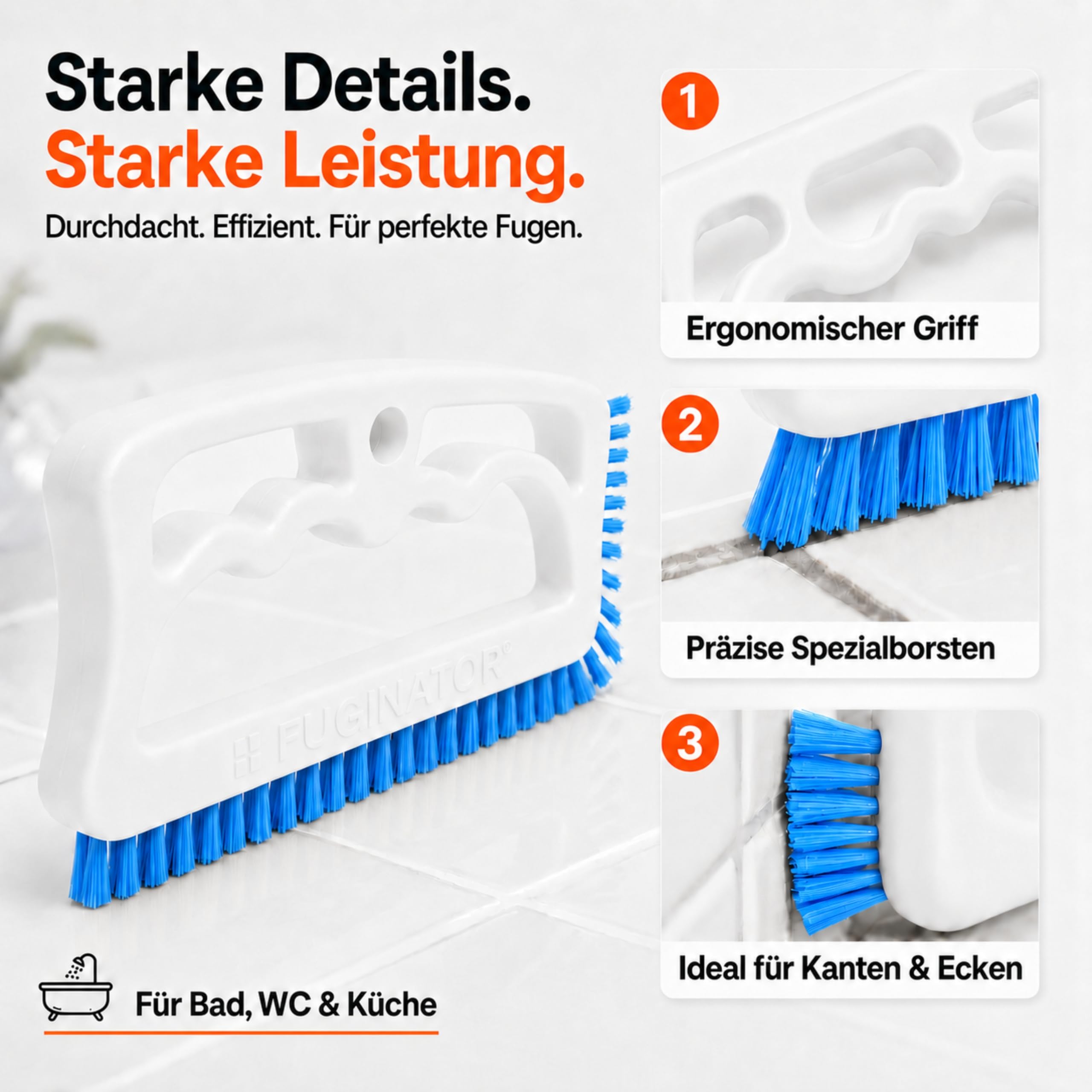 Fuginator Fugenbürste Blau für Fugen säurebeständig