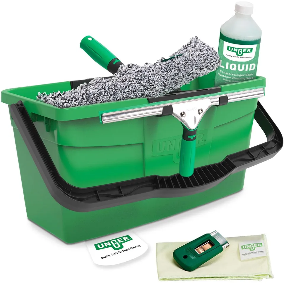 UNGER Black Series ErgoTec Complete Kit AK015 Fensterputzer Set 6in1