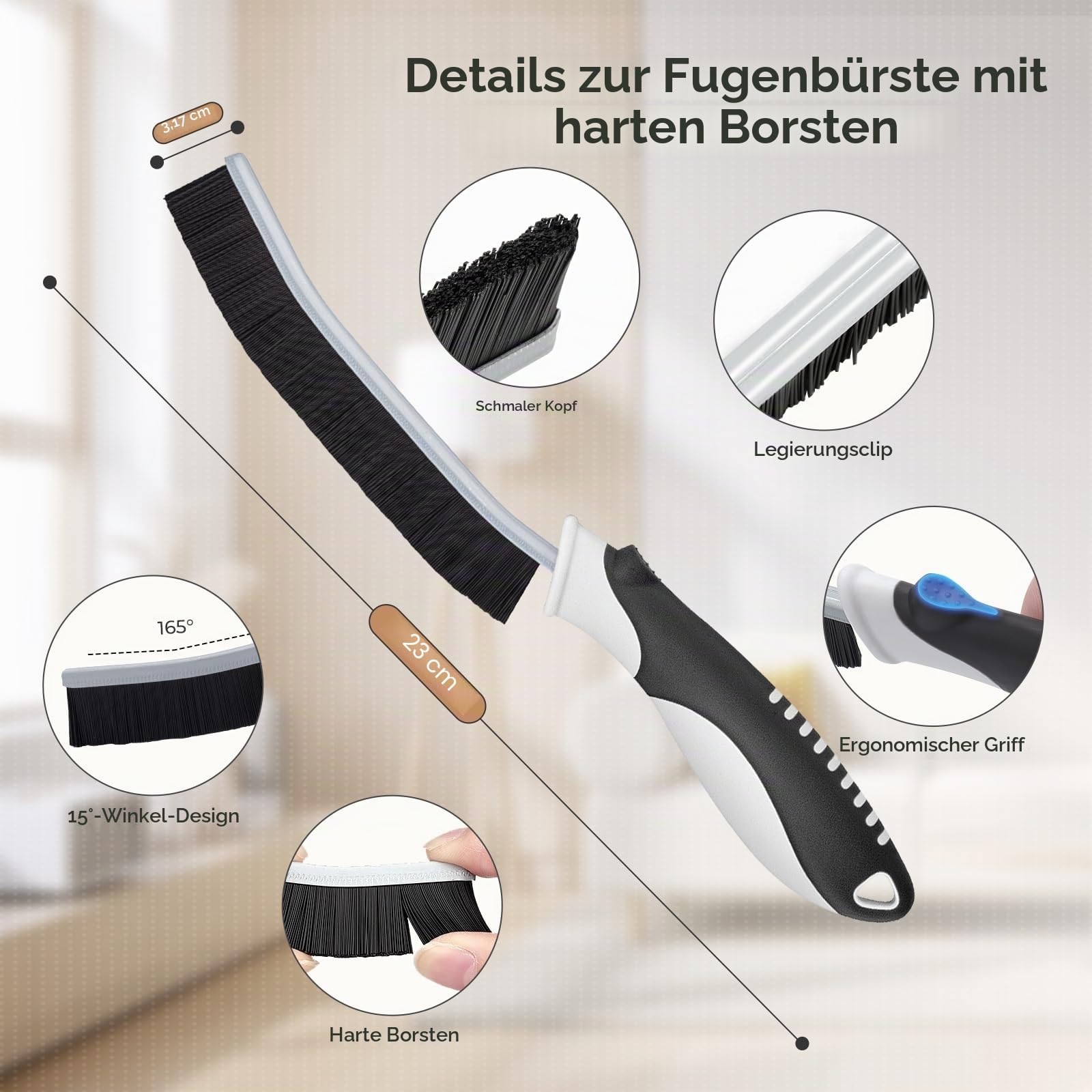 TQRR Eckenreinigungsbürste Orange hart schmal