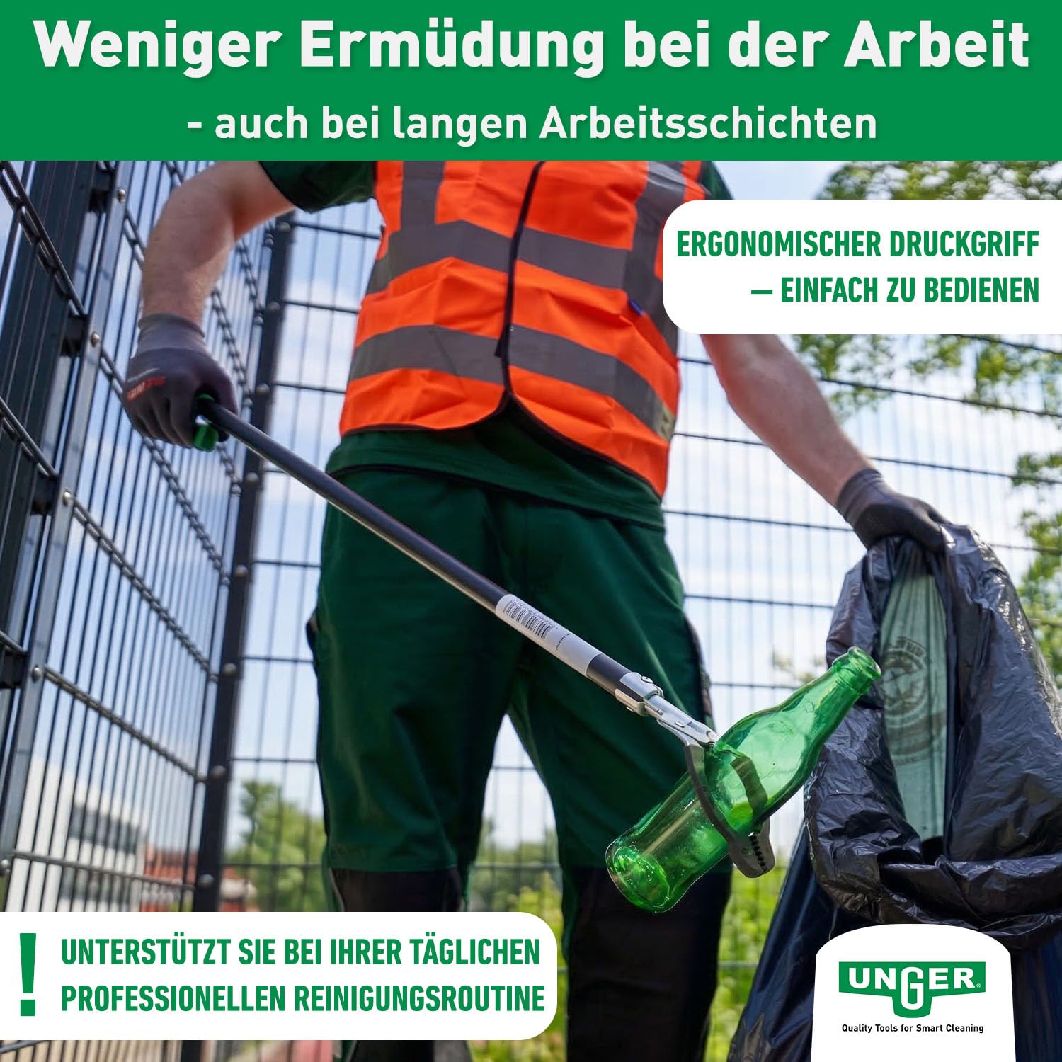UNGER NiftyNabber Pro Greifzange 238 cm Stahl