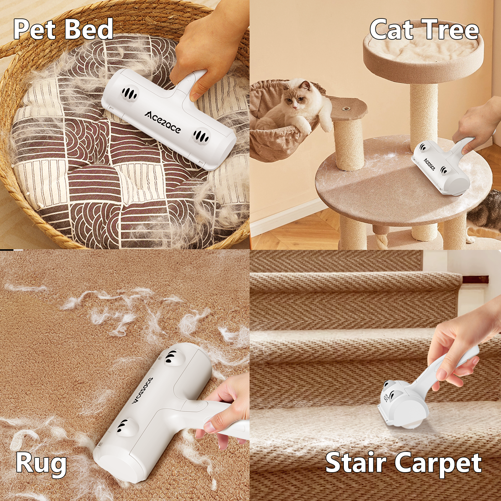 ACE2ACE Pet Paw Tierhaarentferner Rolle wiederverwendbar