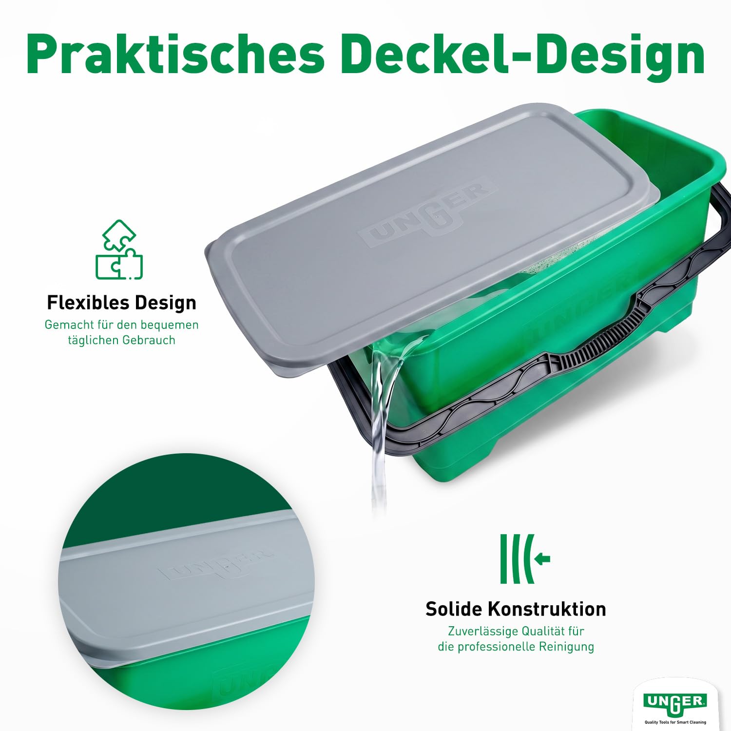 UNGER Black Series QB080 Eimerdeckel 28 L passgenau
