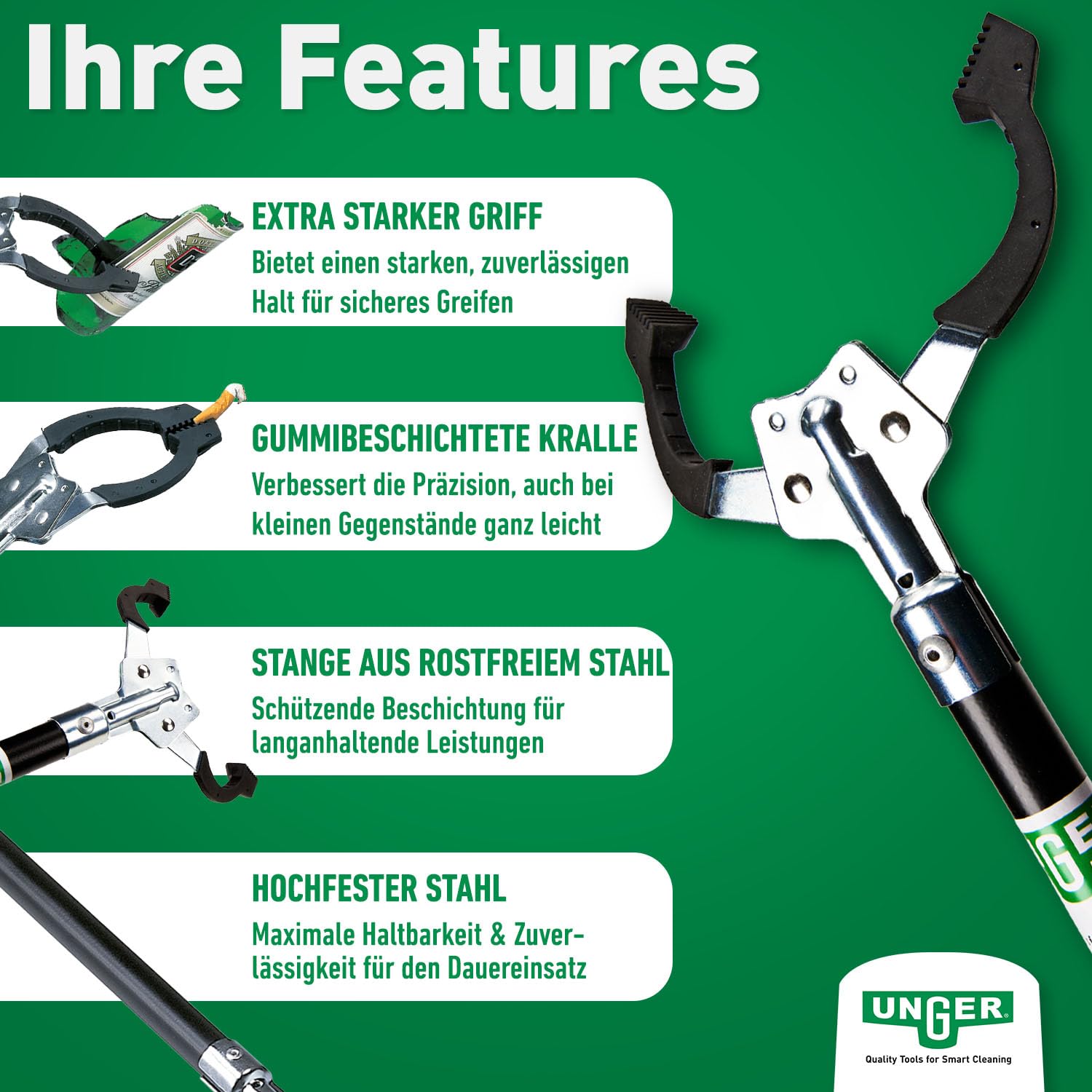 UNGER NiftyNabber Pro Greifzange 238 cm Stahl