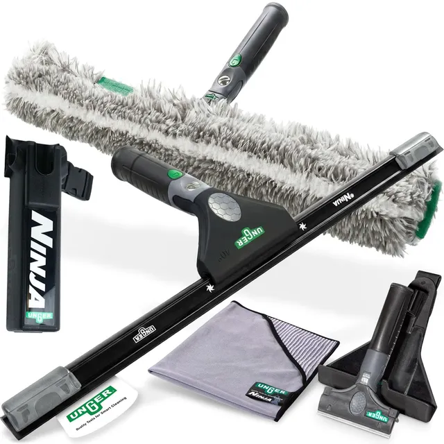 UNGER Ninja Fensterreiniger Set 6-teilig 35 cm Profi