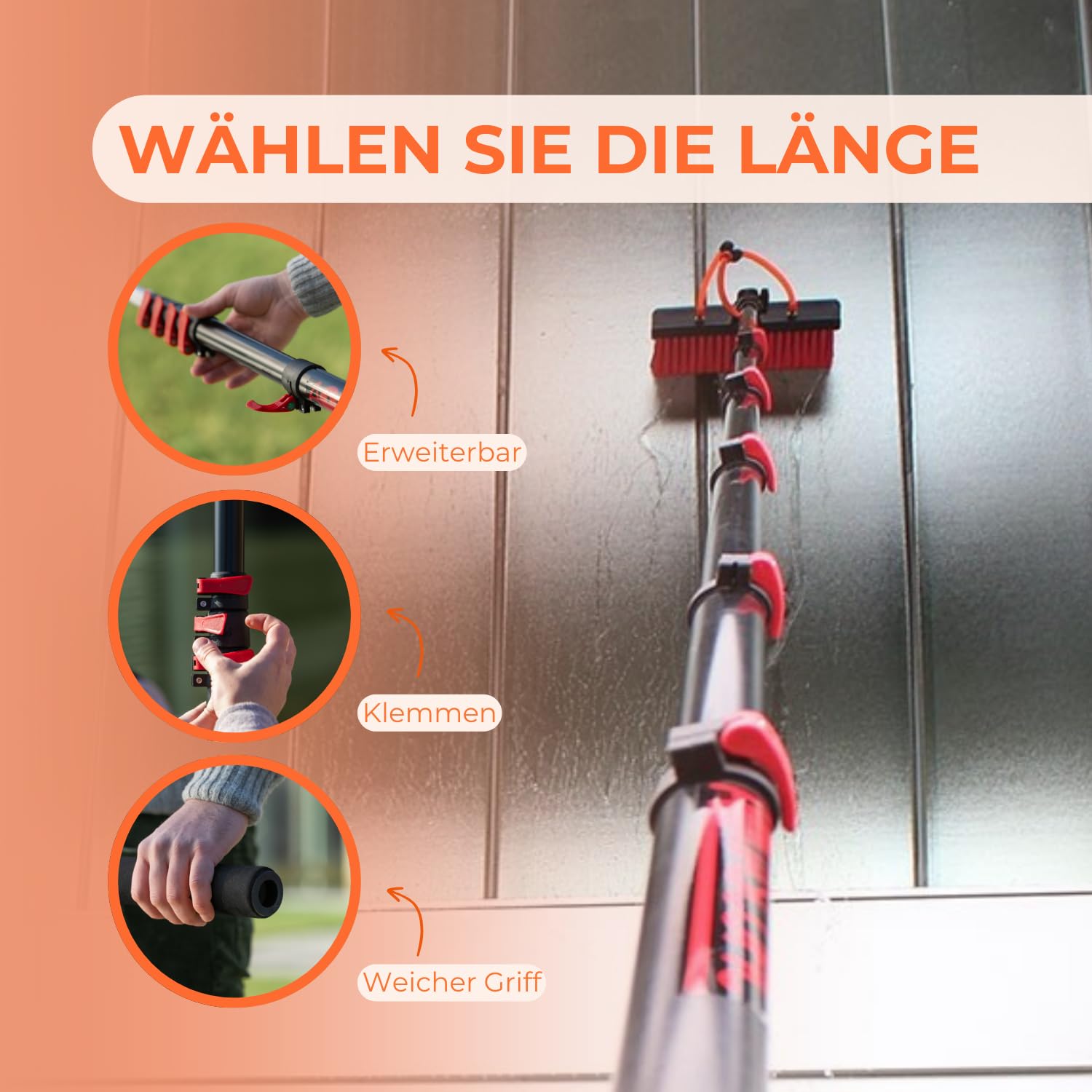 Aquascopic Silver Teleskopstange 5,4 m Scheuerbürste Wasserschlauch
