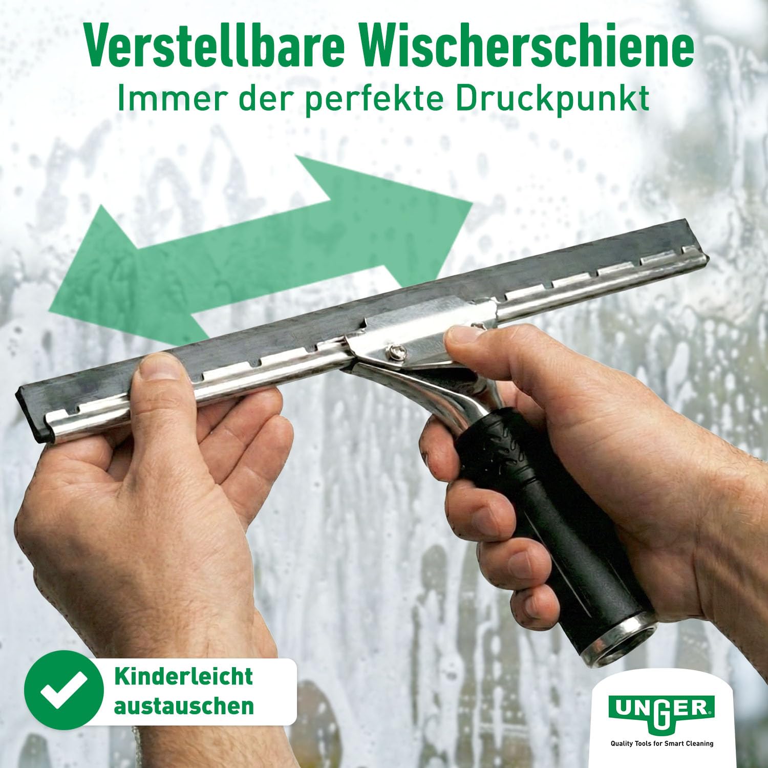 UNGER Black Series PRO 4in1 Fensterreiniger Set 4-teilig