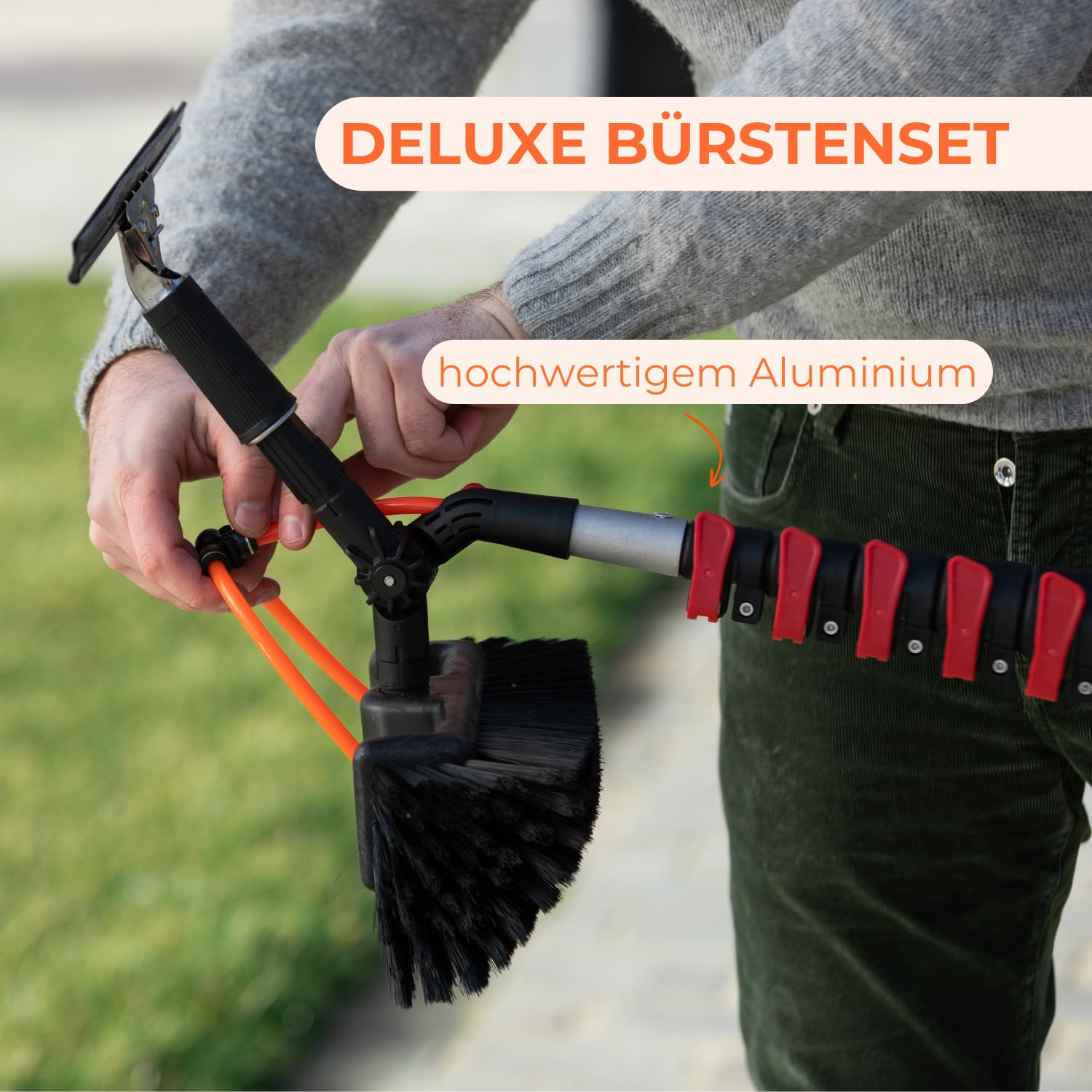 Aquascopic Silver Teleskopstange 3,6 m 2-in-1 Bürste Abzieher