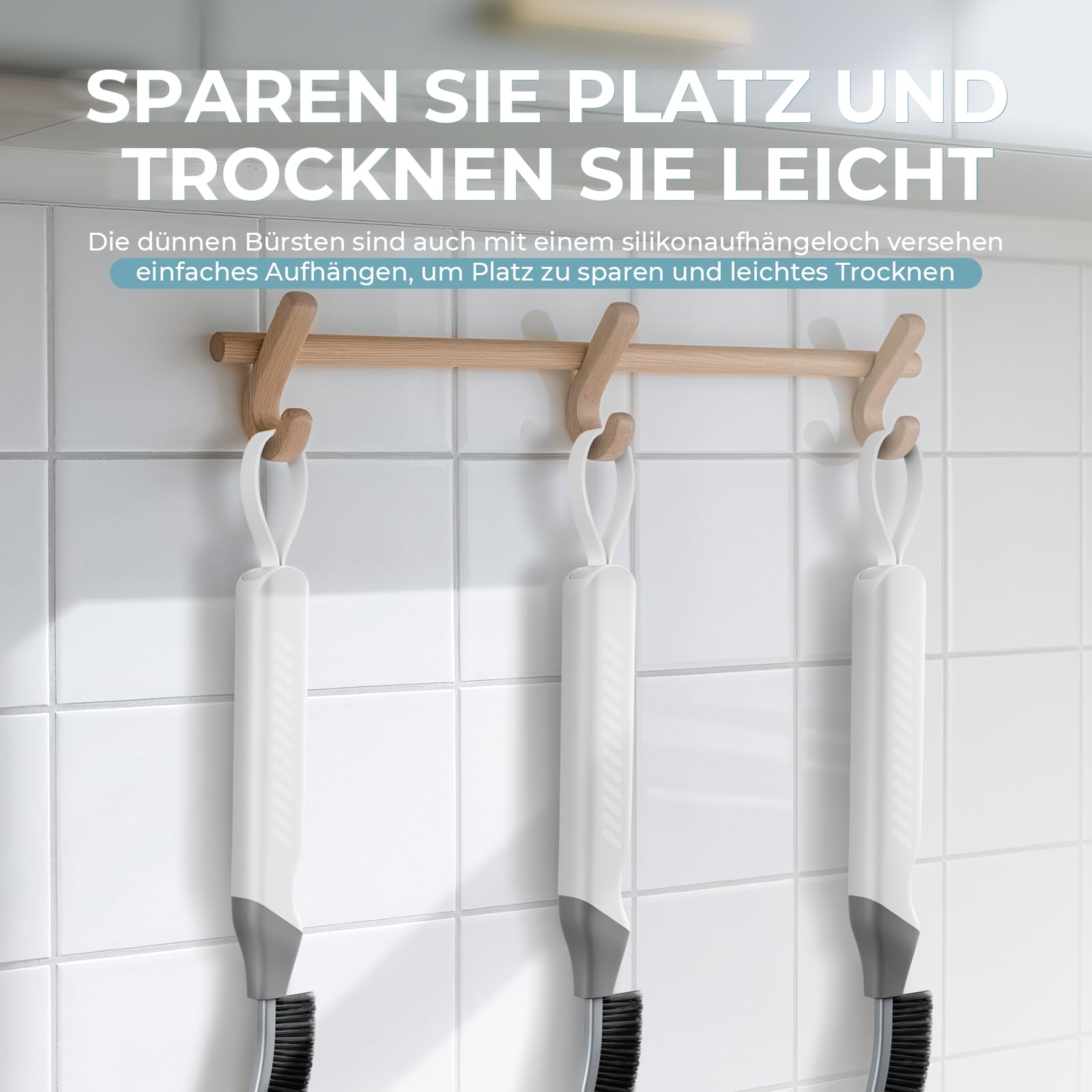 TQRR Spaltreinigungsbürste Fugenbürste 4 Stück Schwarz hart