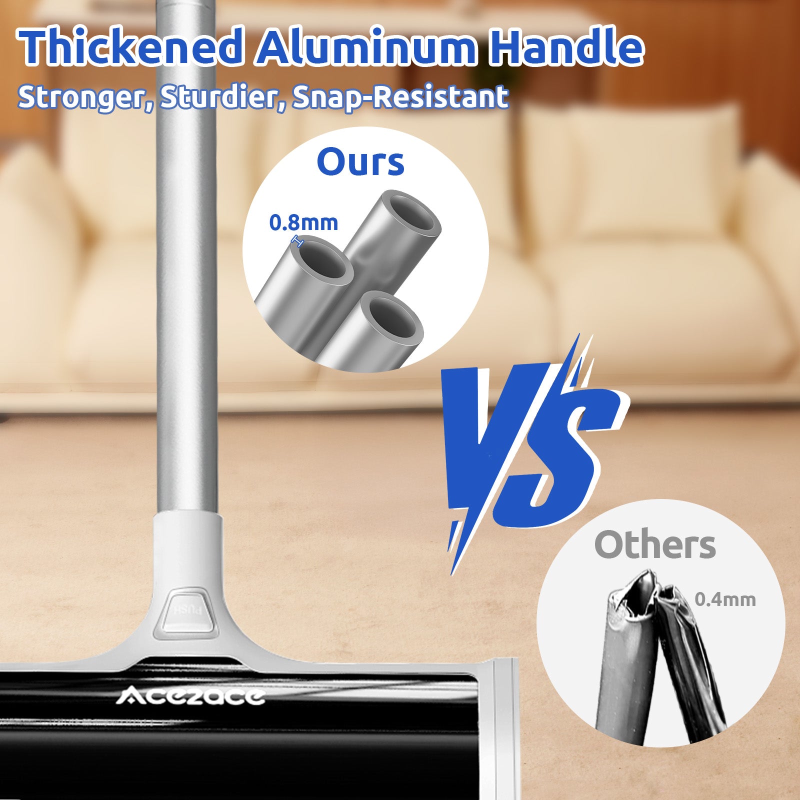 ACE2ACE A3 Pro Teppichrolle Tierhaare stehende Reinigung
