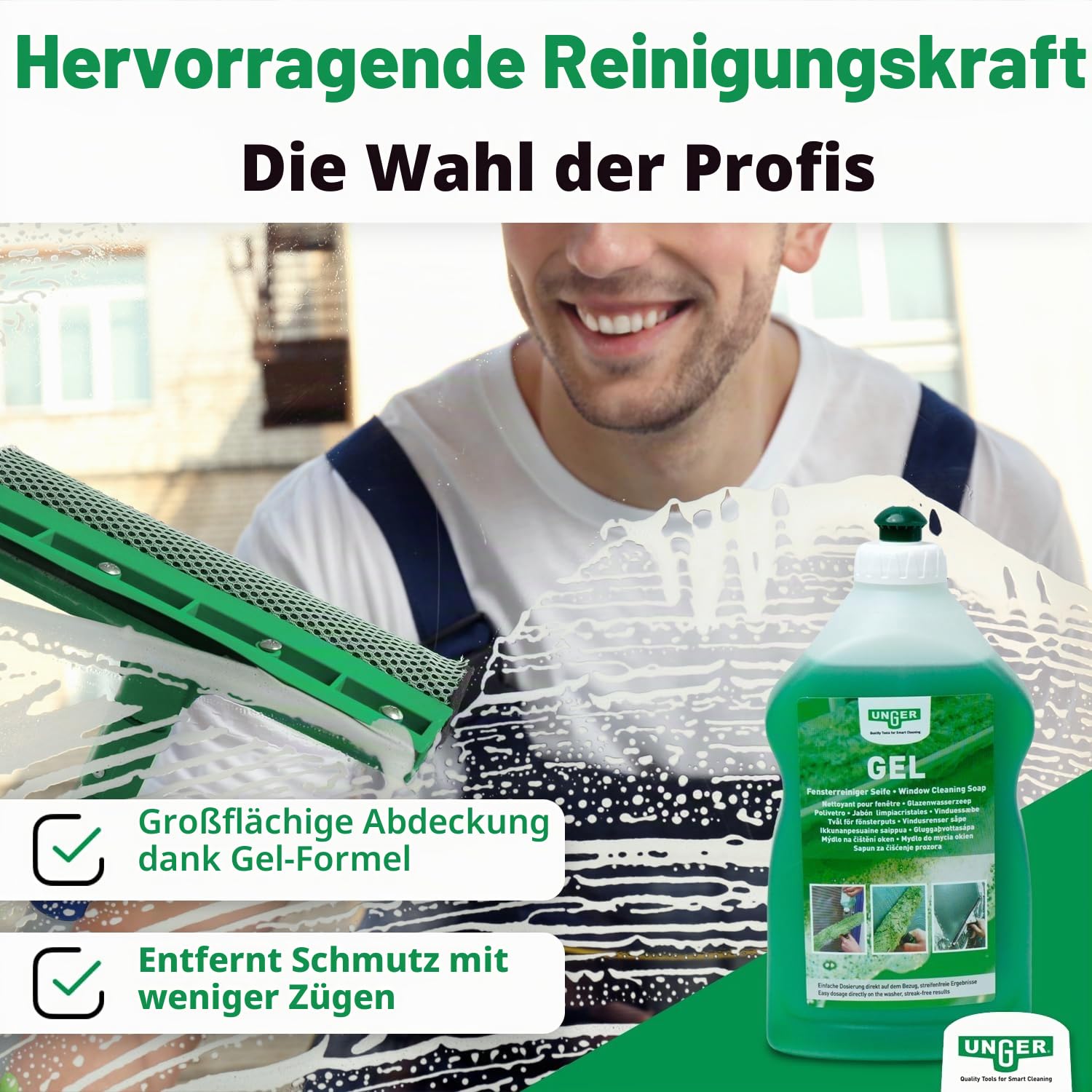 Unger FG050 Glasreiniger Gel 0,5L pH-neutral