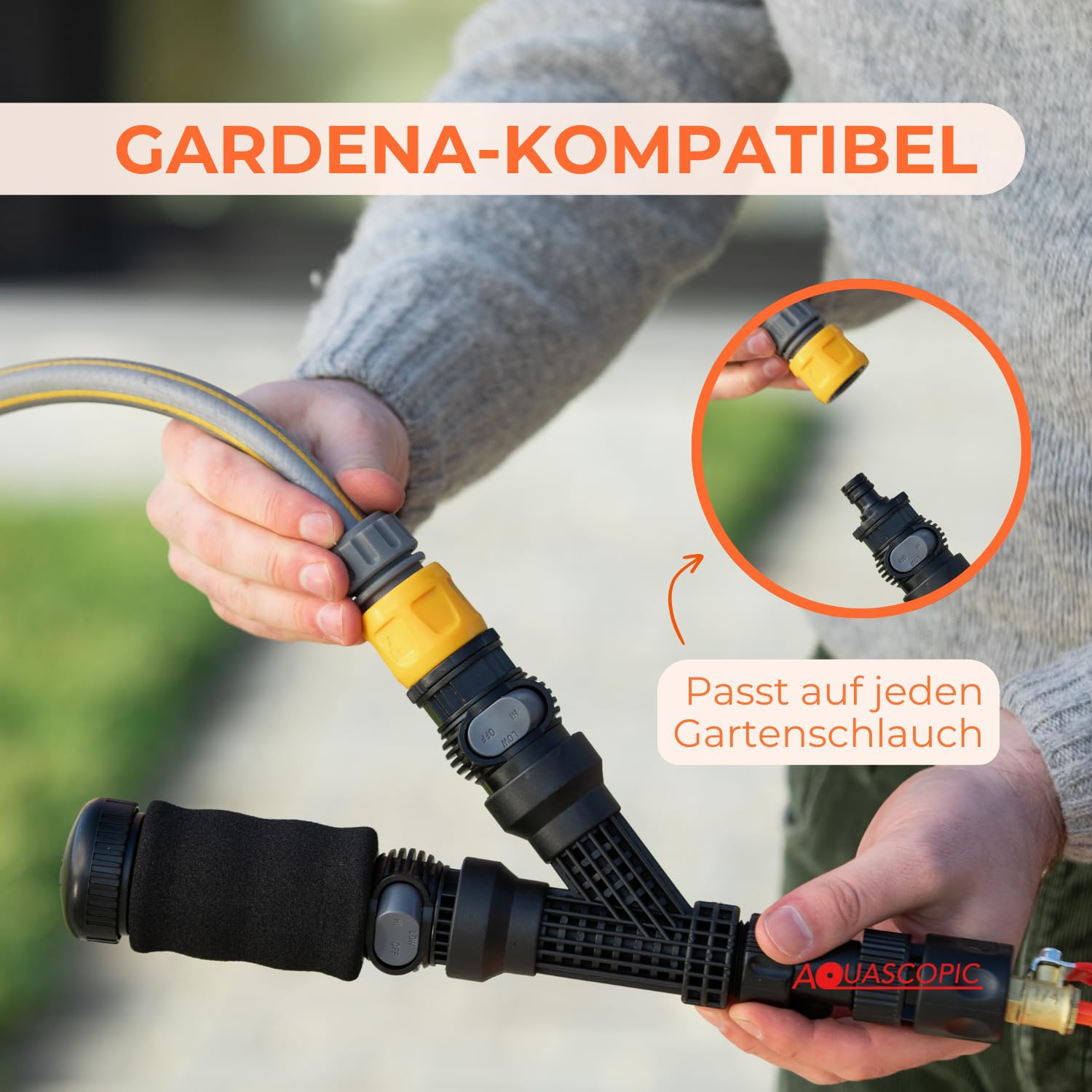 Aquascopic Silver Teleskopstange 7,2 m Set mit Bürste