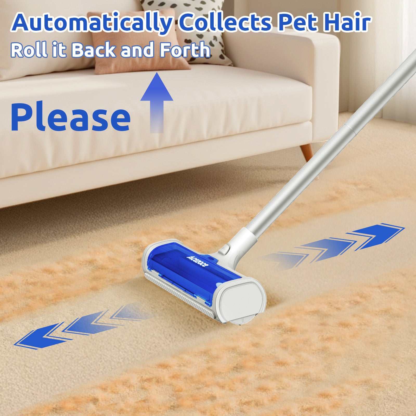 ACE2ACE A3 Pro Teppichrolle Blau Tierhaare 152 cm