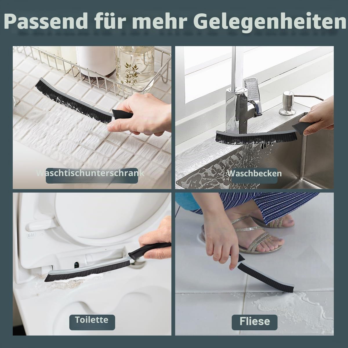 TQRR Fugenbürste Reinigungsbürste Schwarz harte Borsten