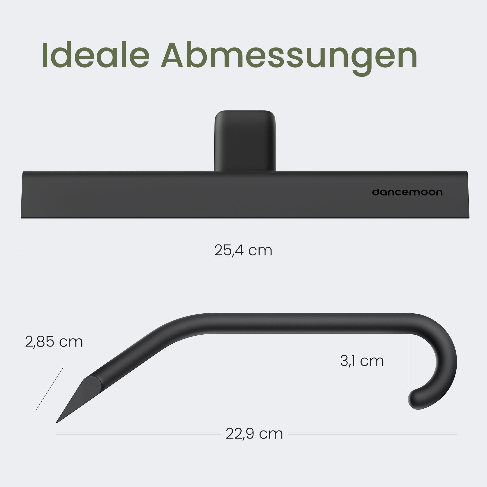 dancemoon JustHang Duschabzieher 25 cm Schwarz Silikon