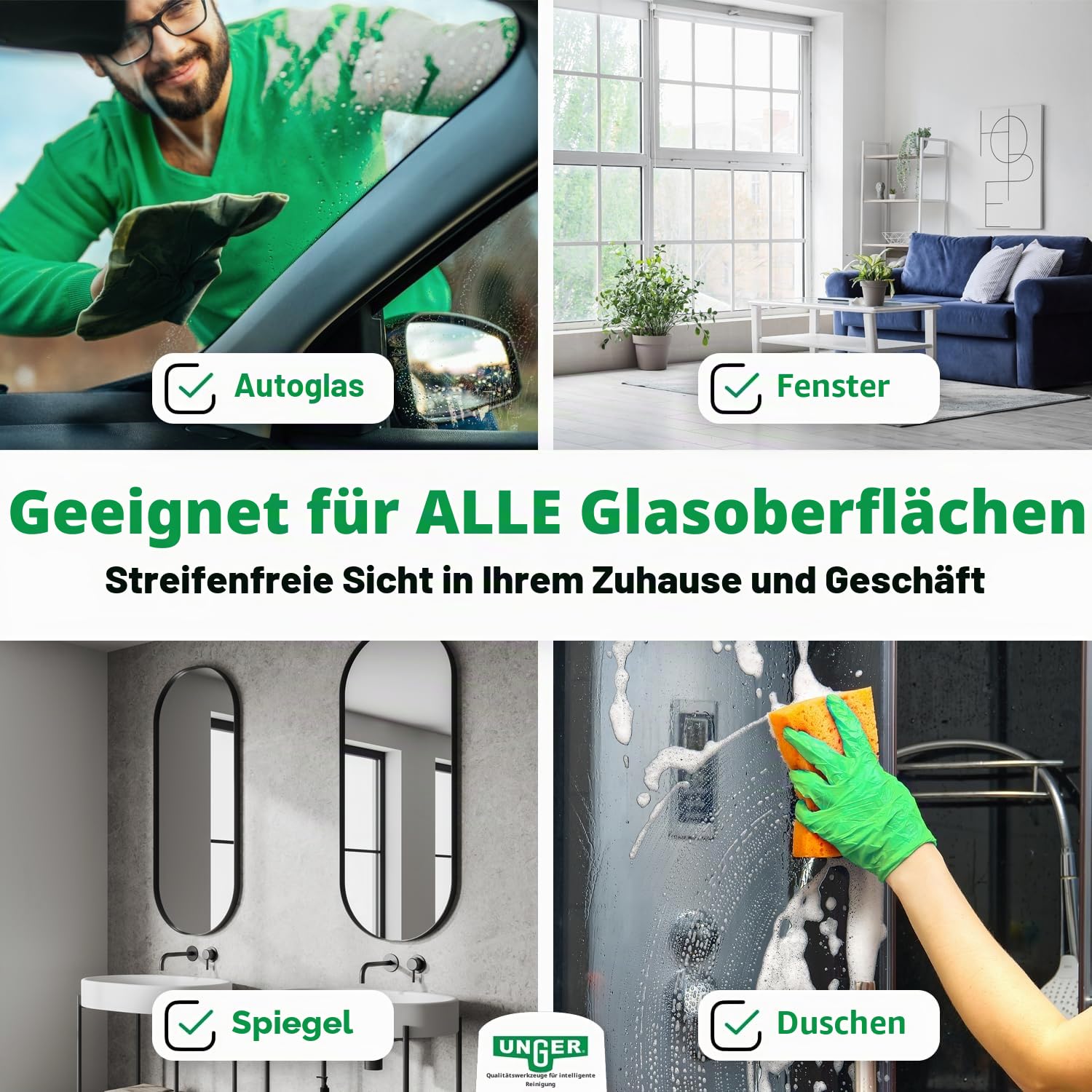 Unger FG050 Glasreiniger Gel 0,5L pH-neutral