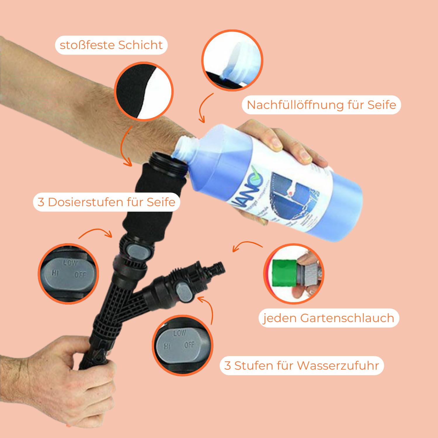 Aquascopic Silver Teleskopstange 3,6 m 2-in-1 Bürste Abzieher