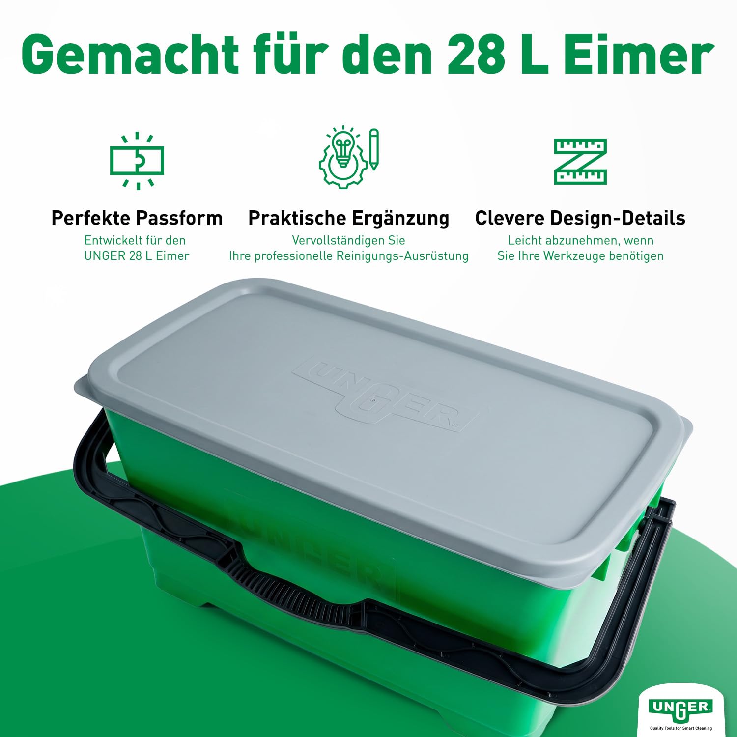 UNGER Black Series QB080 Eimerdeckel 28 L passgenau