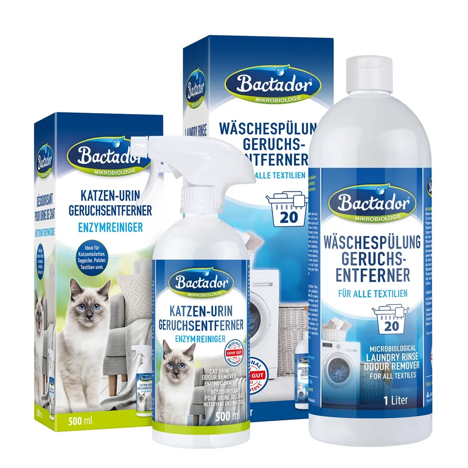 Bactador Frische-Set Katzenhaushalt Geruchsentferner Set 2-teilig