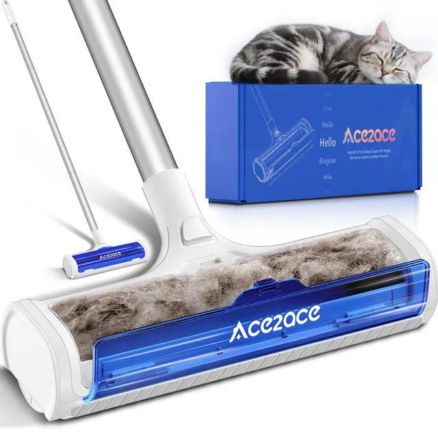 ACE2ACE A3 Pro Teppichrolle Blau Tierhaare 152 cm