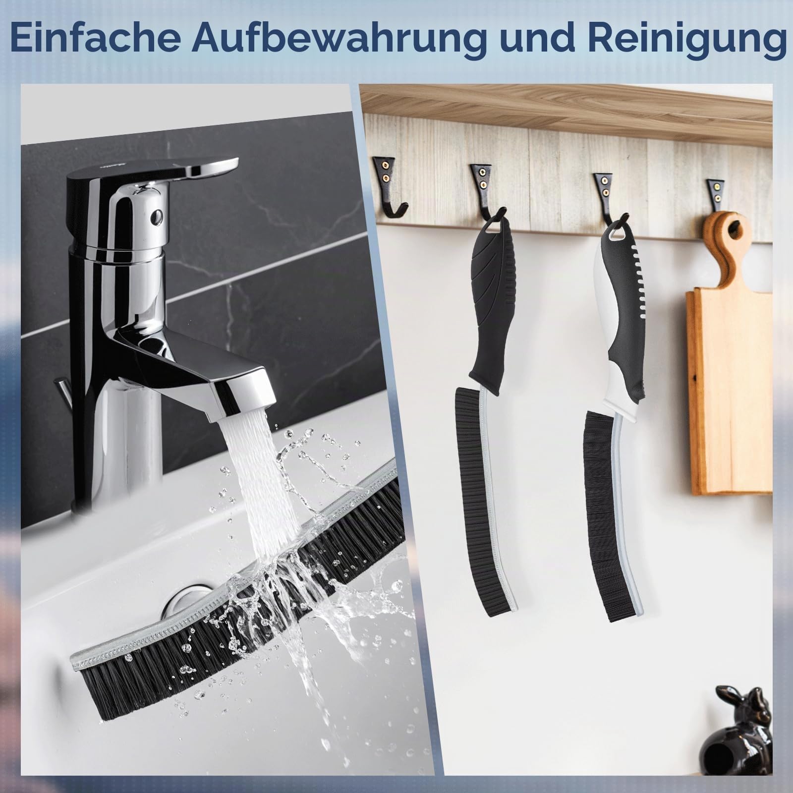 TQRR Eckenreinigungsbürste schwarz Hartborsten Fugen
